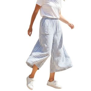 Na Nin Seersucker Stripe Wide Leg Pants